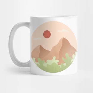 Mountains in pink sky Mug